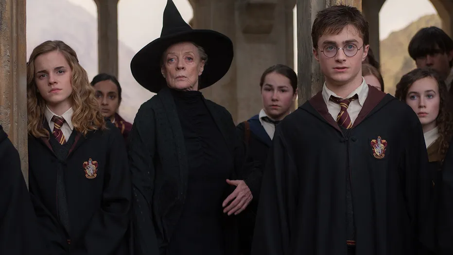 The original film trio and Professor McGonagall